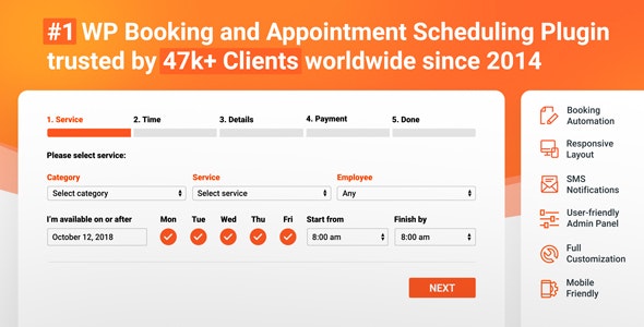 Bookly PRO – Best Appointment Booking and Scheduling Software System
 v.7.6