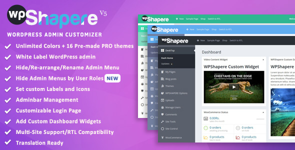 WPShapere – WordPress Admin Theme
 v7.0.6