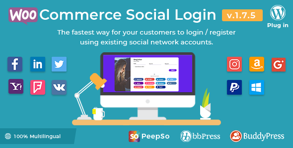 Social Login – WordPress / WooCommerce Plugin By wpweb
 v2.5.7