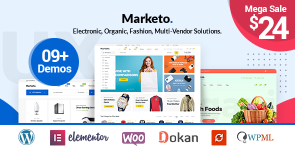 Marketo – ECommerce & Multivendor A Woocommerce WordPress Theme 						 						 							 v5.3.0